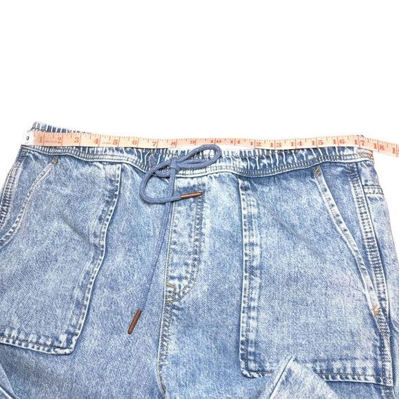 ESPRIT Light Wash High Rise Wide Leg Pull On Jeans Elasticized Waist US Sz 34 - Picture 6 of 12